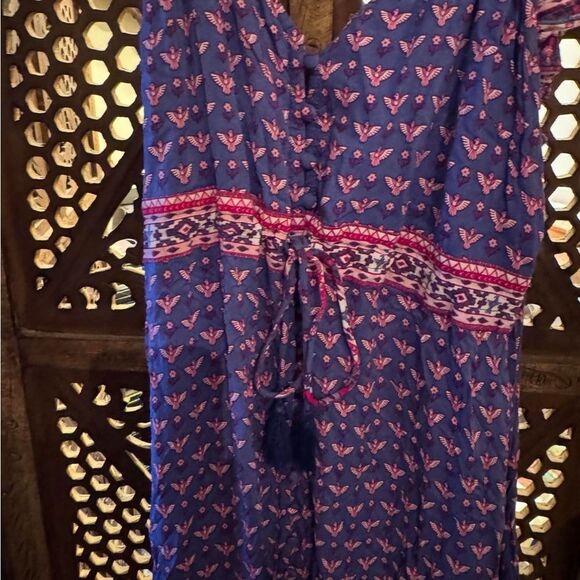 Incredibly Rare Spell Sunset Road Frill Purple and Red Maxi Dress - Picture 4 of 7